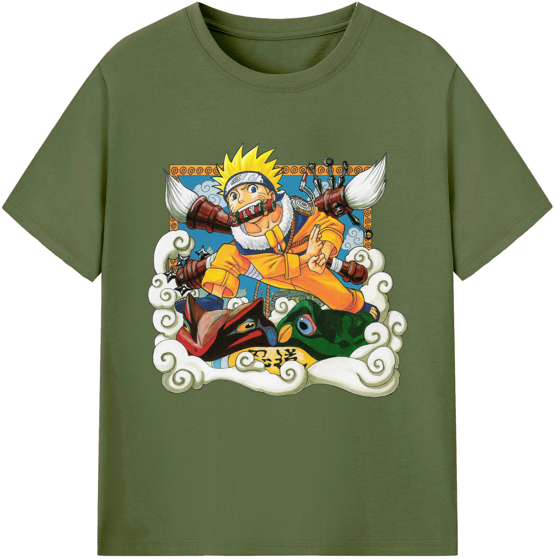（画像用） NARUTO -ナルト- うずまき ナルト Uzumaki Naruto 綿100％半袖Tシャツ（フロントプリント）